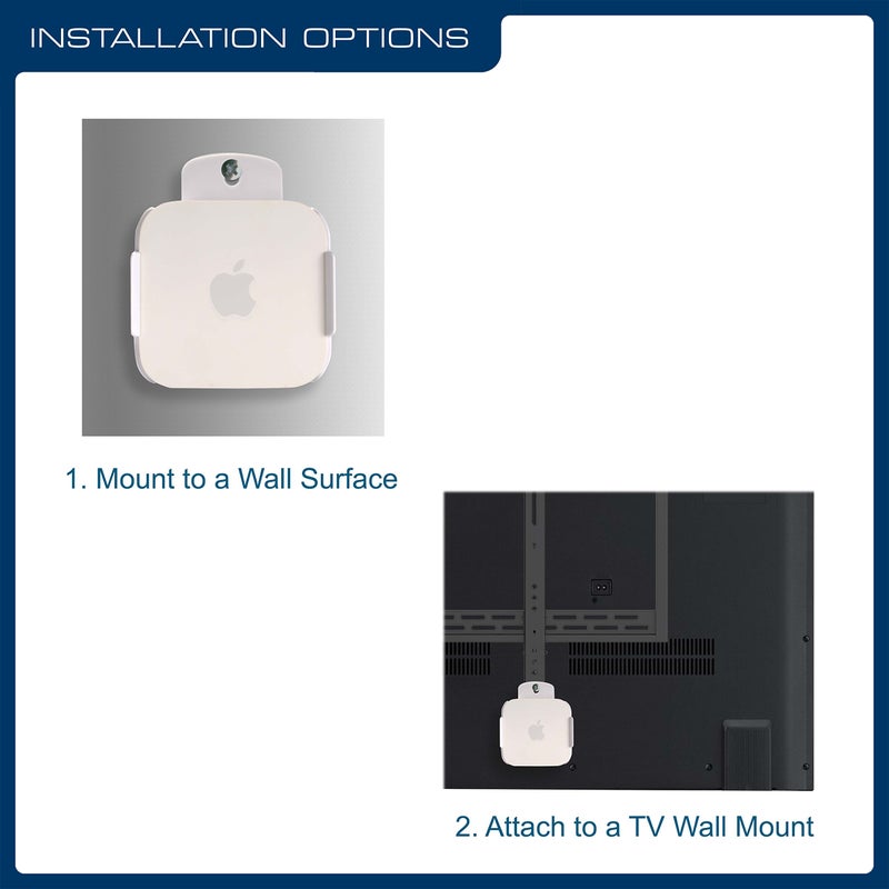 QualGear QG-AM-017-W Mount for Apple TV/AirPort Express Base Station (For 2nd & 3rd Generation Apple TVs) White - Image 4